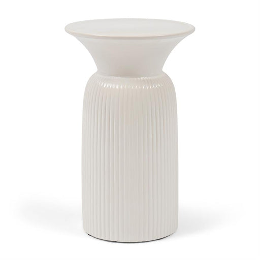 Rivièra Maison Ronde Bijzettafel Cascais Keramiek, 45cm - Pure White - ThatLyfeStyle