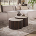 LifestyleFurn Halfronde Salontafel Akai Keramiek in Taj Mahal-look, Set van 2 stuks - Bruin