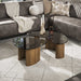 LifestyleFurn Organische Salontafel Kely, set van 2 stuks, Brons glas - Bruin