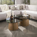 LifestyleFurn Organische Salontafel Kely Driehoek, set van 2 stuks, Brons glas - Bruin