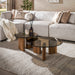 LifestyleFurn Ronde Salontafel Kely Brons glas, Set van 2 stuks - Bruin