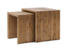 Rivièra Maison Bijzettafel Sant Mateu Eikenhout, Set van 2 stuks - Bruin - Vierkant