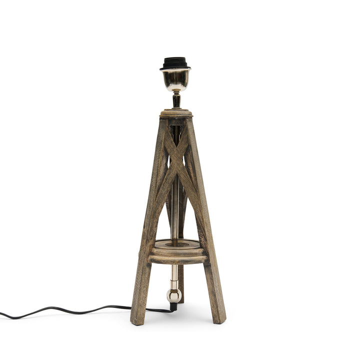 Rivièra Maison Tafellamp Chicago Mangohout, 45cm hoog (excl. kap) - Bruin