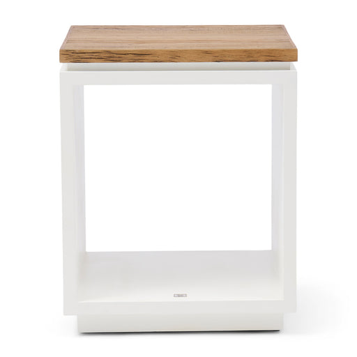 Rivièra Maison Bijzettafel Lake House Eikenhout, 45 x 45cm - Wit - Vierkant - ThatLyfeStyle