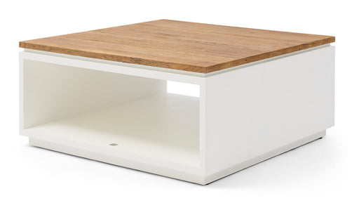 Rivièra Maison Salontafel Lake House Eikenhout, 90 x 90cm - Wit - Vierkant - ThatLyfeStyle