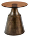 Bendt Ronde Bijzettafel Tameeka Glas en brons staal, 45cm - Bruin - ThatLyfeStyle