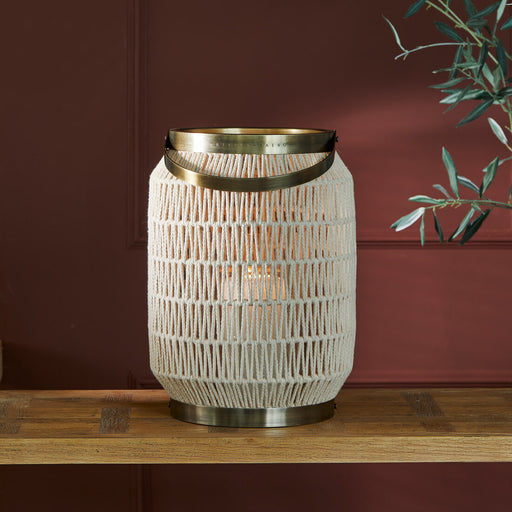 Rivièra Maison Windlicht San José Katoenen touw, 56cm - Beige - ThatLyfeStyle