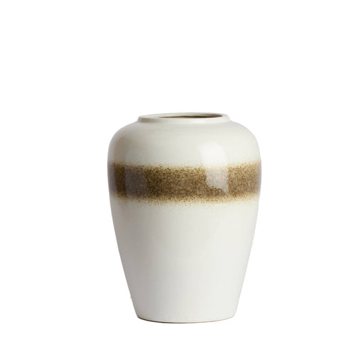 Light & Living Vaas Valeria Keramiek, 52cm - Crème/Bruin - Rond