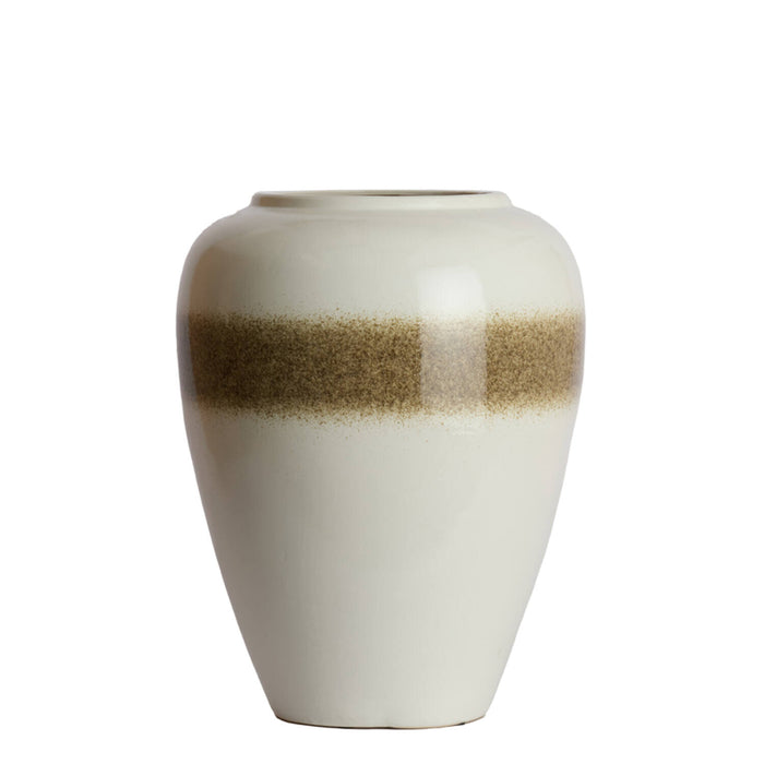 Light & Living Vaas Valeria Keramiek, 64cm - Crème/Bruin - Rond