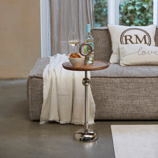 Rivièra Maison Bijzettafel Colonna Mangohout, 35cm - Naturel - Rond - ThatLyfeStyle