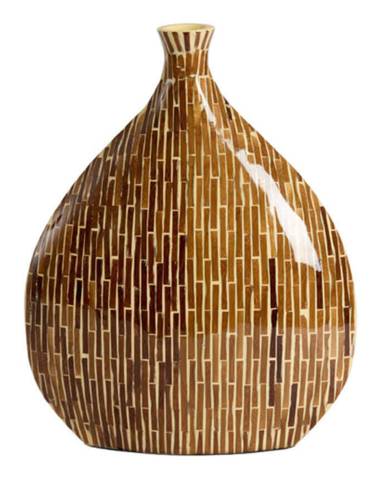 Light & Living Vaas Lorca Bamboe, 32cm - Bruin - Ovaal