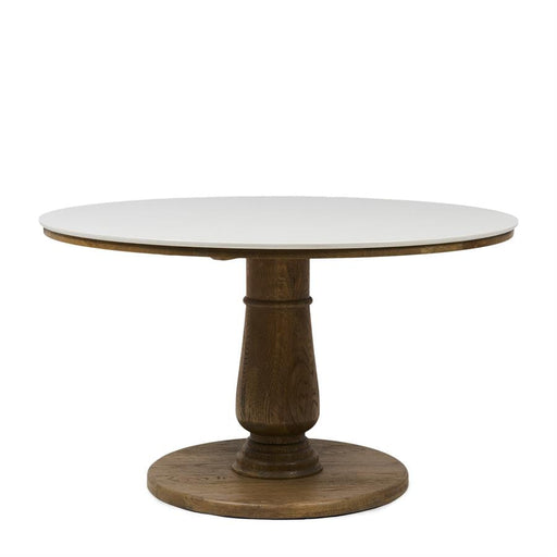 Rivièra Maison Ronde Eettafel Amalfi Marmer en eikenhout, 130cm - Bruin - ThatLyfeStyle