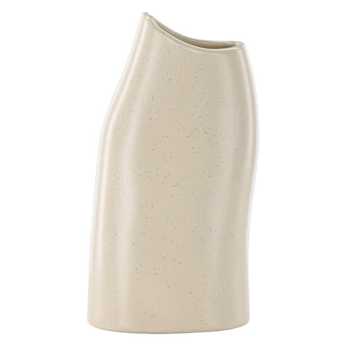 Nest of Nora Keramische vaas 23 cm - Beige met zwarte stippen