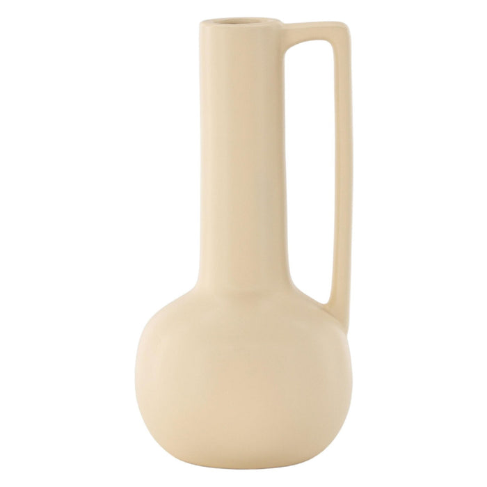 Nest of Nora Hoge bloemenvaas steen - 36 cm - Geel