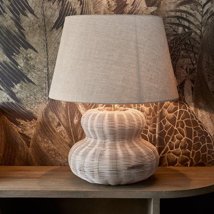 Rivièra Maison Tafellamp Valenton Rattan, 43cm (excl. kap) - Naturel