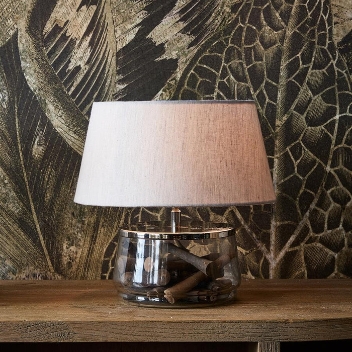 Rivièra Maison Tafellamp Piola Linnen en glas, 39cm - Naturel