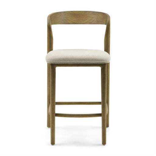 Rivièra Maison Barkruk Puglia Eikenhout en stof (zithoogte 67cm) - Naturel