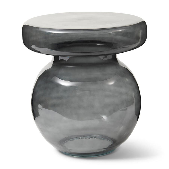 Rivièra Maison Ronde Bijzettafel Murano Glas, 39cm - Smoke
