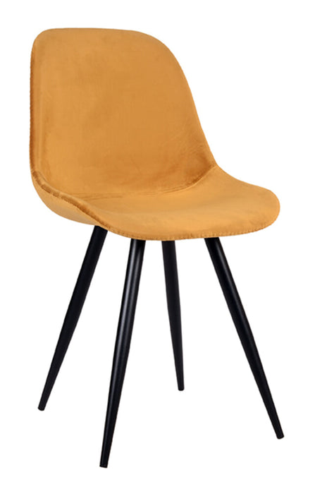 LABEL51 Eetkamerstoel Capri Velvet - Okergeel