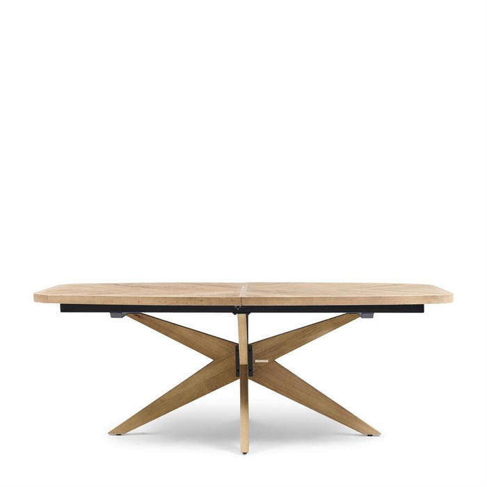 Rivièra Maison Uitschuifbare Deense Ovale Eettafel Portland Eikenhout, 200-300 x 105cm - Naturel - Ovaal