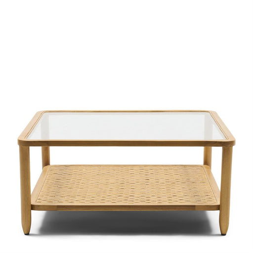 Rivièra Maison Vierkante Salontafel Nusa Dua Teakhout en glas, 90 x 90cm - Naturel