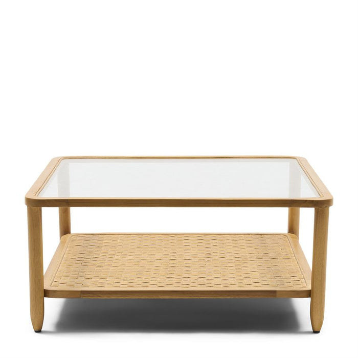 Rivièra Maison Vierkante Salontafel Nusa Dua Teakhout en glas, 90 x 90cm - Naturel