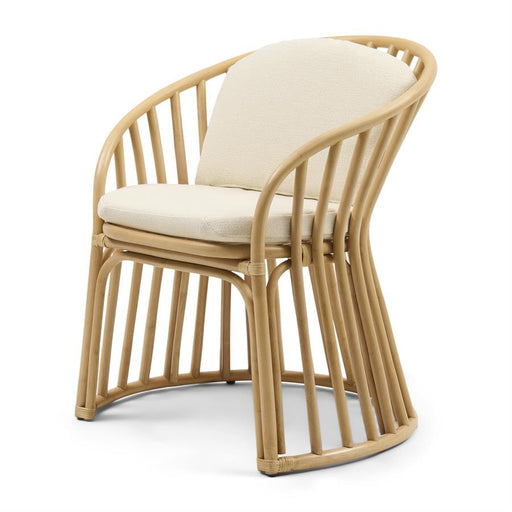 Rivièra Maison Eetkamerstoel Cala Bassa Stof en rattan - Naturel