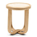 Rivièra Maison Ronde Bijzettafel Sant Miquel Marmer en rattan, 40cm - Naturel