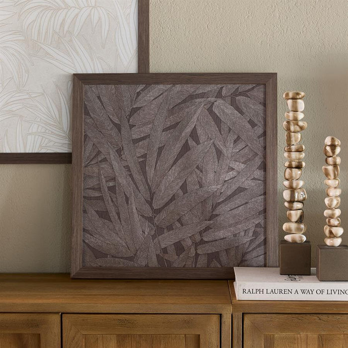 Rivièra Maison Wall Art Structured Leaves 50 x 50cm - Bruin