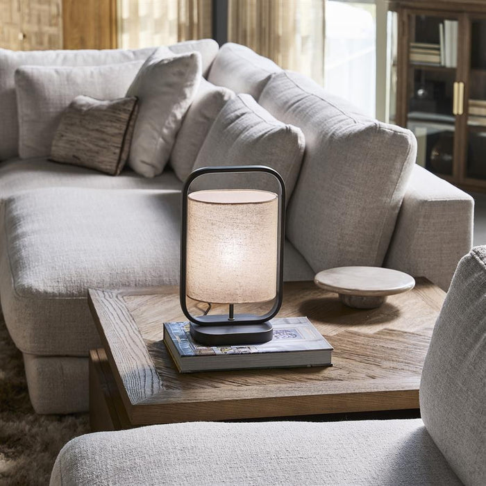 Rivièra Maison Tafellamp Alure Linnen, 38cm - Zwart
