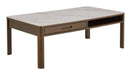 Bendt Salontafel Jawana Marmerlook en eikenfineer, 130 x 70cm - Beige - ThatLyfeStyle