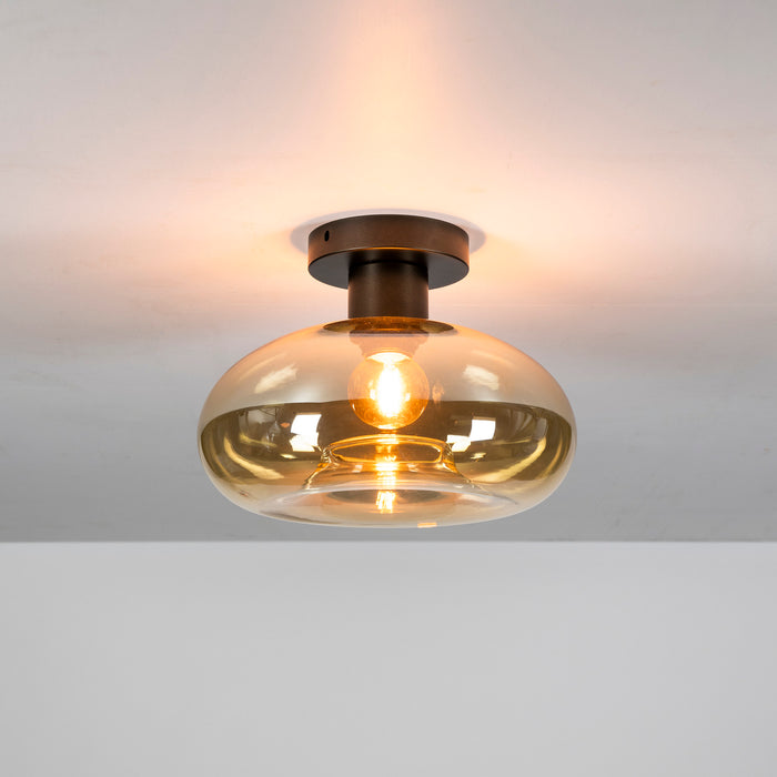 LifestyleFurn Plafondlamp Montrell Amber glas