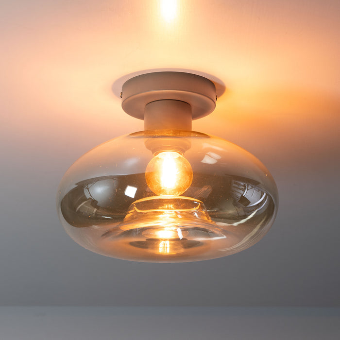 LifestyleFurn Plafondlamp Montrell Glas - Amber/Beige