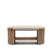 Rivièra Maison Bankje Gili Rattan & Linnen, 110cm - Naturel
