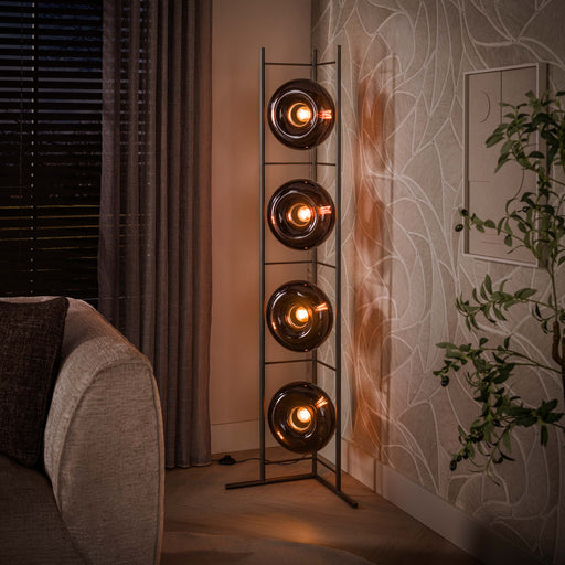 LifestyleFurn Vloerlamp Montrell 4-lamps - Bruin
