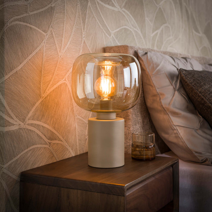 LifestyleFurn Tafellamp Faiga Glas en beige metaal