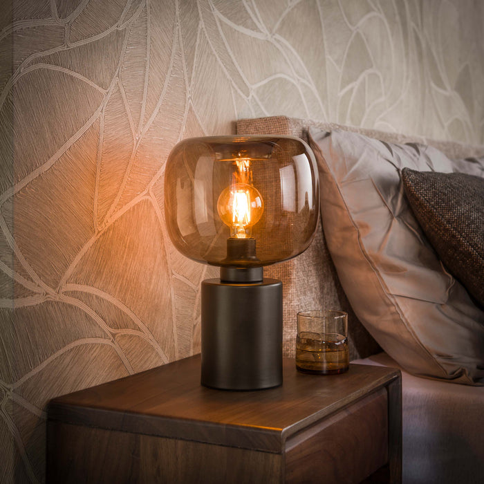 LifestyleFurn Tafellamp Faiga Glas en bruin metaal