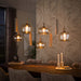 LifestyleFurn Hanglamp Landis 5+4-lamps - Amber/Beige