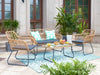 Artistiq Loungeset Marcelo Tafel + 2 stoelen + bank, Polyrotan - Bruin - ThatLyfeStyle