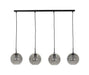 Light & Living Hanglamp Subar 4-Lamps - Zwart