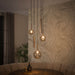 LifestyleFurn Hanglamp Thadius Glas en metaal, 5-lamps - Brons