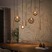 LifestyleFurn Hanglamp Thadius Glas en metaal, 7-lamps - Brons