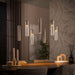 LifestyleFurn Hanglamp Denese 4+3-lamps - Amber/Beige