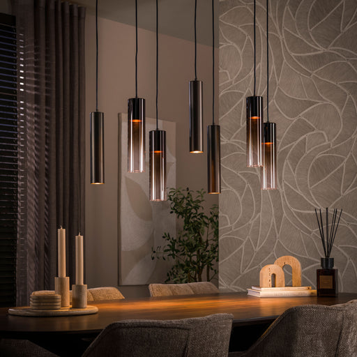LifestyleFurn Hanglamp Denese 4+3-lamps - Bruin