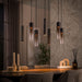 LifestyleFurn Hanglamp Denese 4+3-lamps - Bruin