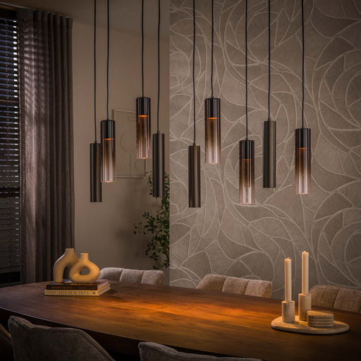 LifestyleFurn Hanglamp Denese 5+4-lamps - Bruin