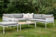 Nohr Loungeset Courtnee Met hoekbank en tafel - Wit/Grijs