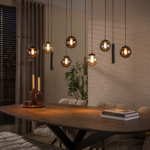 LifestyleFurn Hanglamp Kaylene 6+5-lamps - Zwart