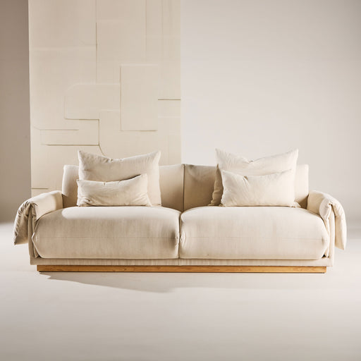 Nohr 3-zits Bank Lisa Linnenlook, 237cm - Beige