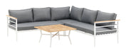 Nohr Loungeset Constantina Teakhout, Met hoekbank en tafel - Wit - ThatLyfeStyle